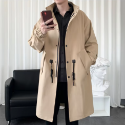 Mens Casual Long Trench Coat