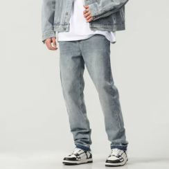 3 Pks Mid Waist Streetwear Jeans For Men