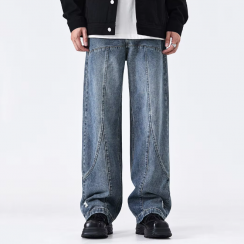 Baggy Hip Hop High Street Patched Mens Jeans